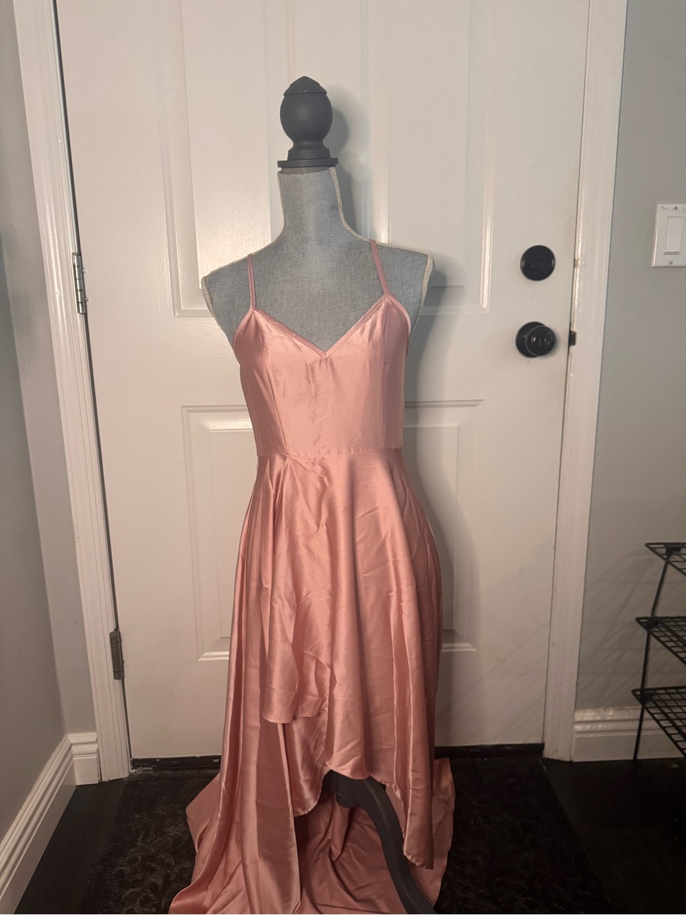 SHEIN Dusty Pink Satin Dress with Spaghetti Straps